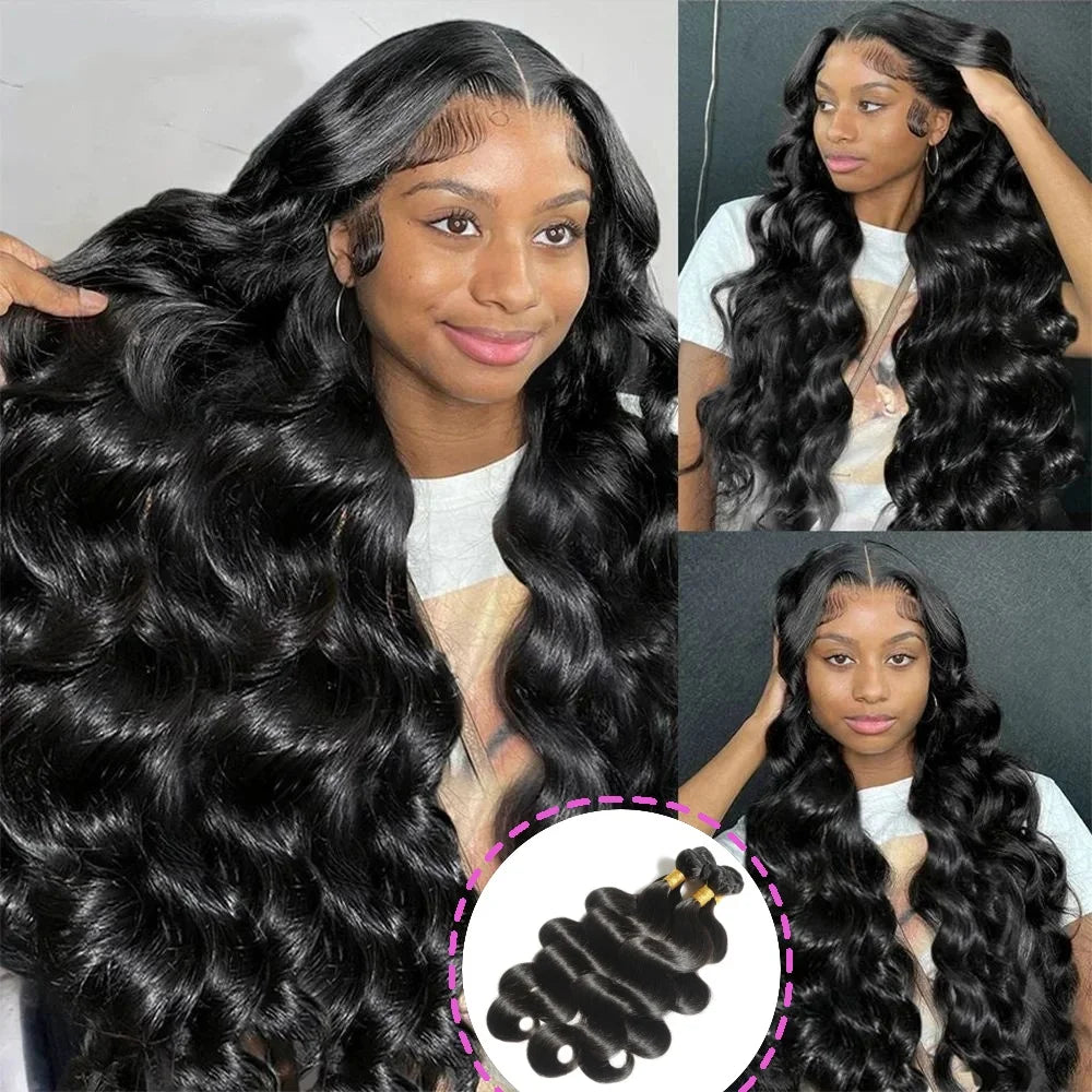 12A Echt Haar Bundels Body Wave Bundels Menselijk Haar 18 20 22 Inch Onbewerkt Braziliaans Virgin Haar Body Wave 3 Bundels Deals Steil Diep Golvend Echt Menselijk Haar Extensions Voor Zwarte Vrouwen Natuurlijk Zwart