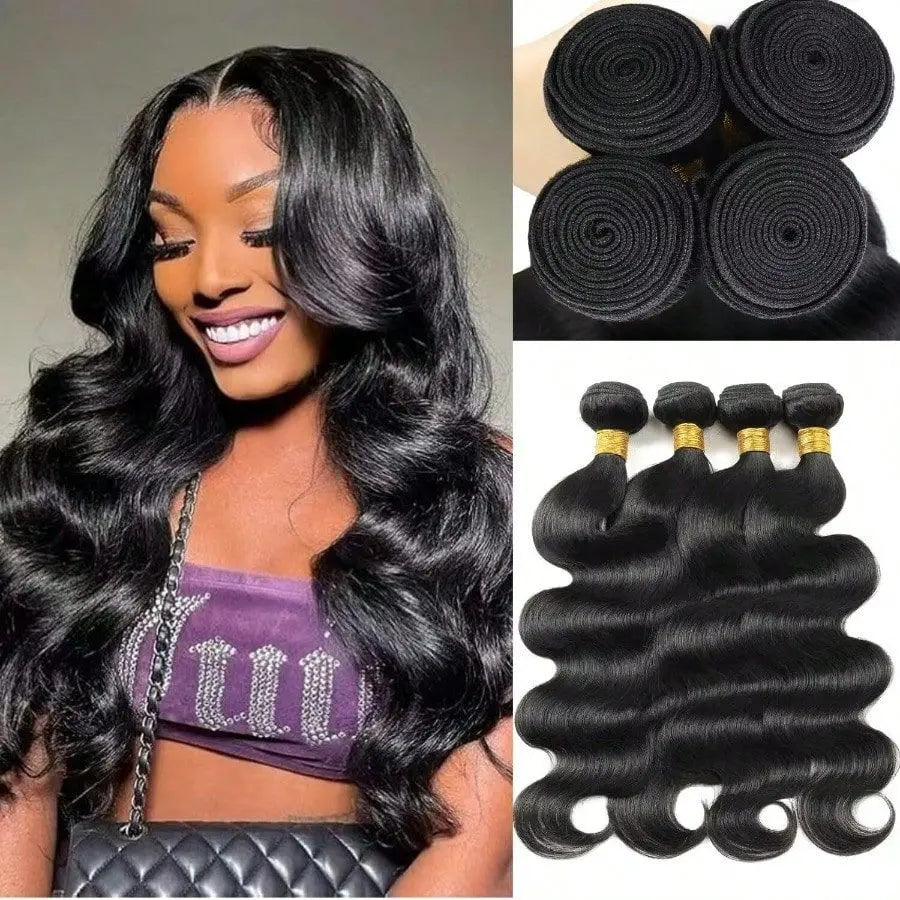 12A Human Hair Bundles Body Wave Bundles Human Hair 18 20 22 Inch Unprocessed Brazilian Virgin Hair Body Wave 3 Bundles Deals Straight Deep Curly Wave Real Human Hair Extensions For Black Women Natural Black
