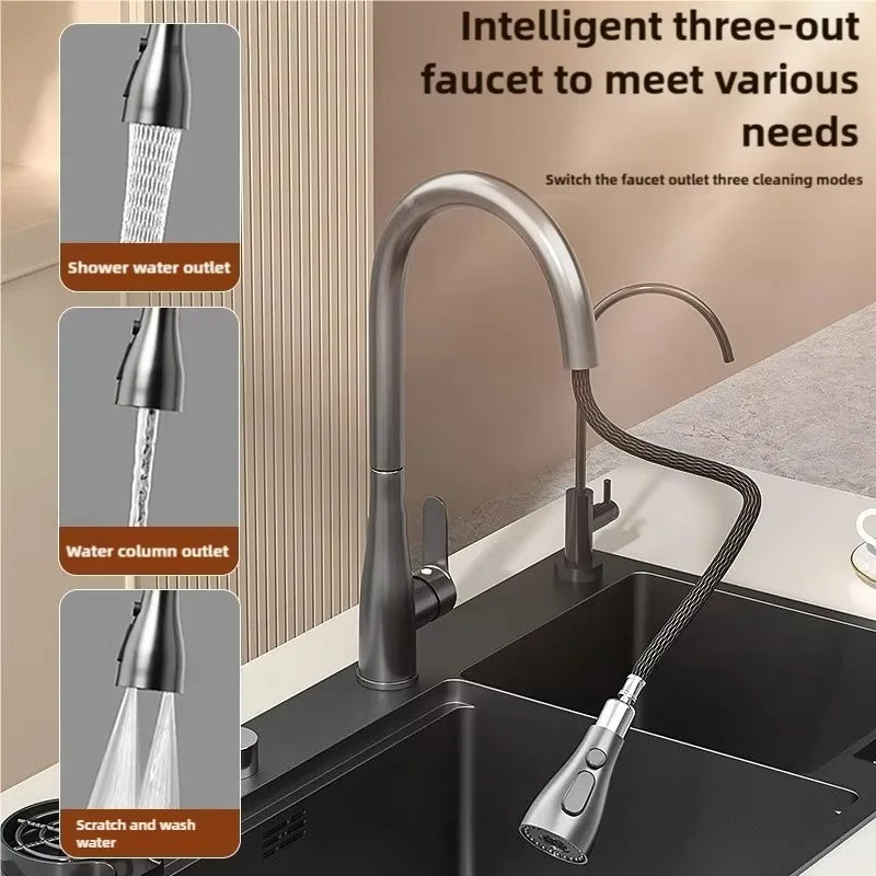 Stainless Steel Water Catalyst Sinks Multifunctional Kitchen Sink Smart Double Slot Cleaning Purification Sterilized Fruit