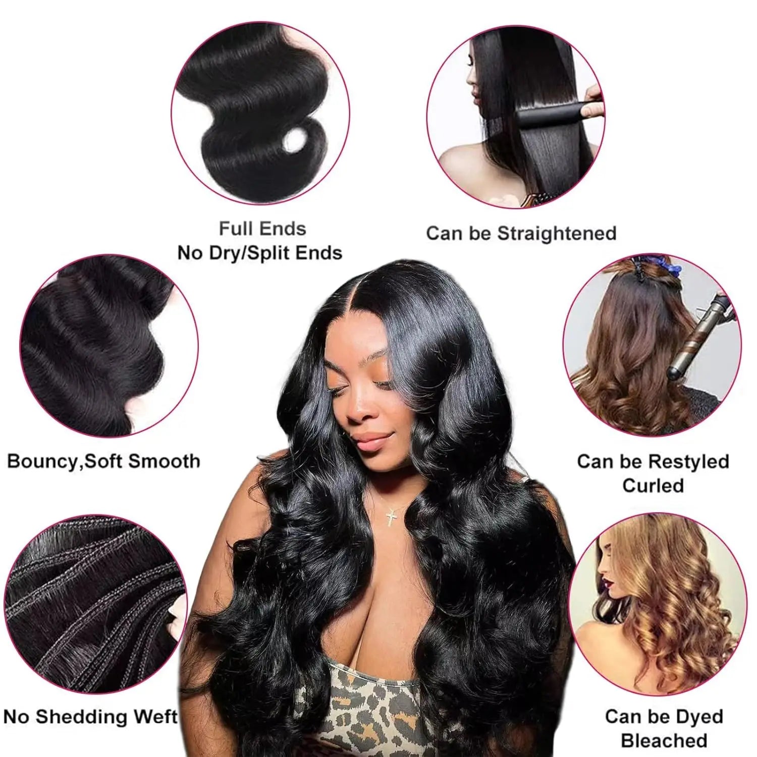 12A Echt Haar Bundels Body Wave Bundels Menselijk Haar 18 20 22 Inch Onbewerkt Braziliaans Virgin Haar Body Wave 3 Bundels Deals Steil Diep Golvend Echt Menselijk Haar Extensions Voor Zwarte Vrouwen Natuurlijk Zwart