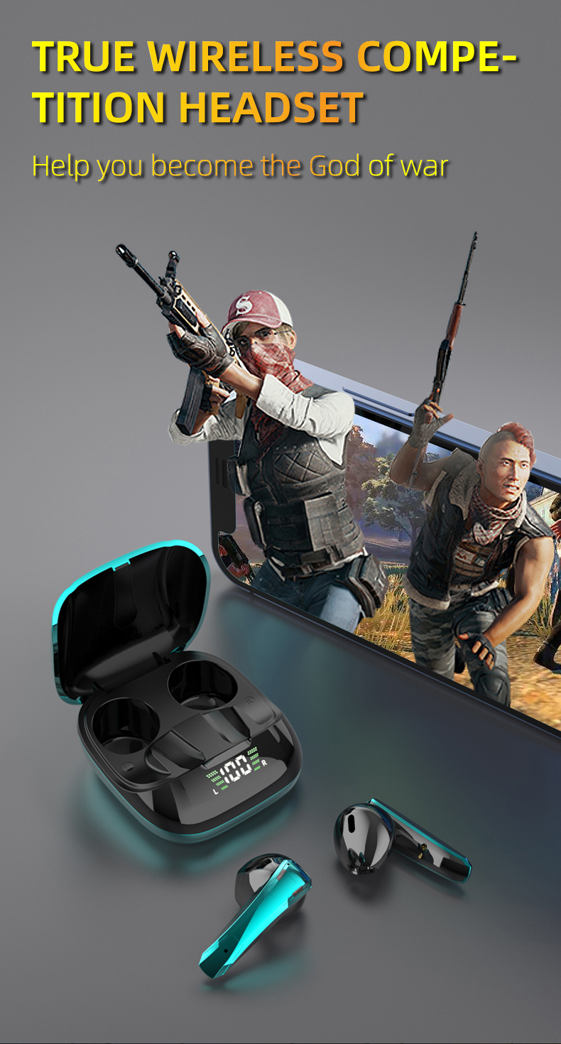 Draadloze TWS Gaming Bluetooth 5.0 Oortelefoons met Microfoon