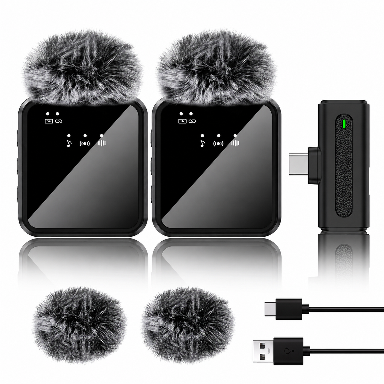 Draadloze lavaliermicrofoonset met twee microfoons